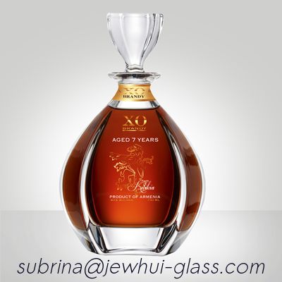 acheter Clear Empty  XO, brandy ,  Vodka Liquor Gin Rum Tequila Whisky Brandy Spirit Glass Bottle With Solid Glass Stoppers fabrication en ligne