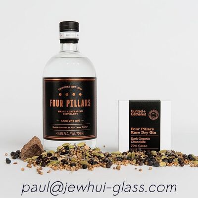 Qualité  Rum Vodka 21.5MM Glass Gin Bottle 850g Hollow Glass Stopper usine