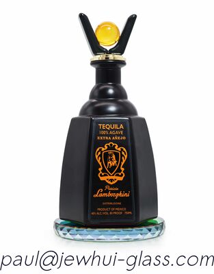 acheter Une bouteille en verre en tequila argentée, une bouteille en verre Super Flint avec bouchons de verre. fabrication en ligne