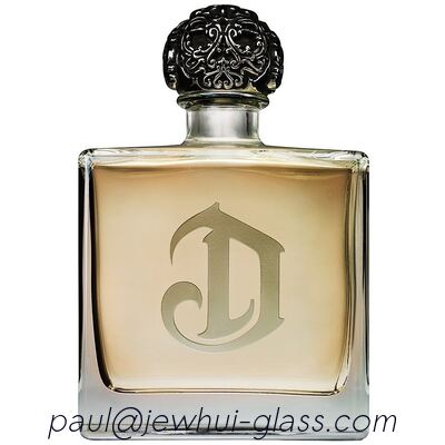 acheter Une bouteille en verre en tequila argentée, une bouteille en verre Super Flint avec bouchons de verre. fabrication en ligne