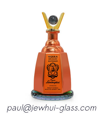 acheter Une bouteille en verre en tequila argentée, une bouteille en verre Super Flint avec bouchons de verre. fabrication en ligne