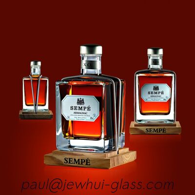 acheter Carafe en verre taillé diamant Super Flint, XO, brandy, Vodka, Liqueur, Gin, Rhum, Tequila, Whisky, Brandy, Bouteille en verre spiritueux avec bouchons en verre massif fabrication en ligne