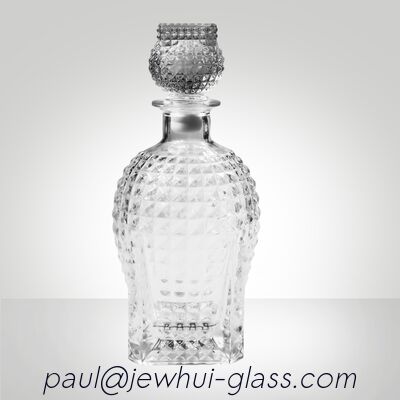 acheter Carafe en verre taillé diamant Super Flint, XO, brandy, Vodka, Liqueur, Gin, Rhum, Tequila, Whisky, Brandy, Bouteille en verre spiritueux avec bouchons en verre massif fabrication en ligne