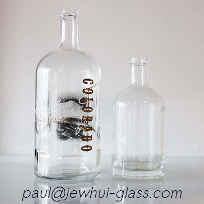 Qualité  375ml Large Alcohol Bottle Clear Glass Bottles For Liquor Bourbon usine