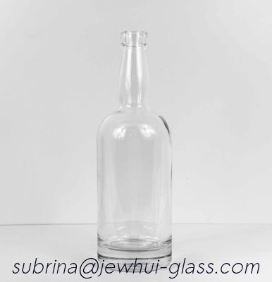 Bon prix BOUTEILLE DE LIQUEUR TENNESSEE RONDE EN VERRE CLAIR DE 750 ML, COL LONG, FINITION DU COL BAR TOP DE 18,5 MM en ligne