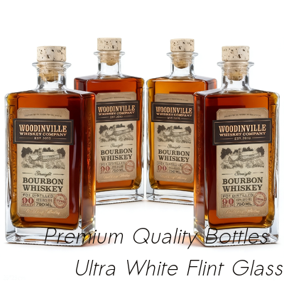 Bon prix Bouteilles en verre 700ml 500ml de boisson alcoolisée d'esprit de panneau de cylindre de place en verre de bouteille en ligne