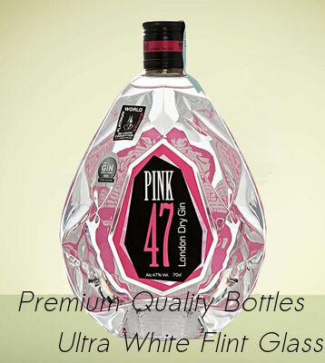 Bon prix VERRE À GIN ROSE 47 BOUTEILLE DE GIN VERRE À GIN BOUTEILLE AVEC BORDS TAILLÉS EN DIAMANT en ligne