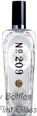 Bon prix la bouteille en verre d'esprit de 200ml 500ml 1750ml a gravé le lettrage en refief 209 Gin Glass Bottle en ligne